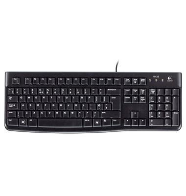 PC-Tastatur K120, mit Kabel (USB), flach, leise, schwarz