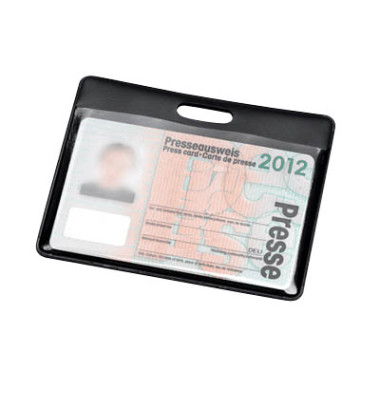 Schutztasche f.Betriebsausweis schwarz A:9,5x7,5cm PVC