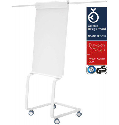 Flipchart evolution plus, 1227050, 68x97cm (BxH), wei&szlig;, mit Rollen, mit 2 Seitenarmen