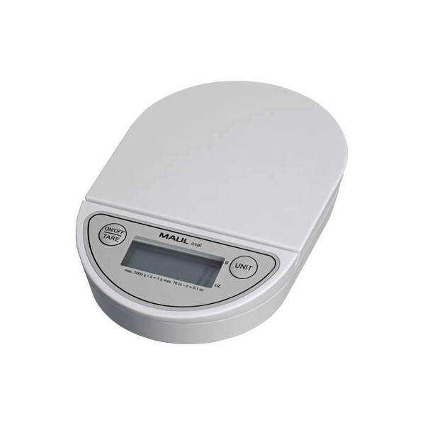4002390057455 - Oval 1622002 Briefwaage Wägebereich (max) 2 kg Ablesbarkeit 1 g batteriebetrieben Weiß - Maul