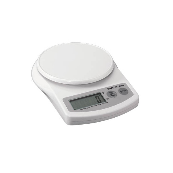 4002390058148 - Alpha 1645002 Briefwaage Wägebereich (max) 5 kg Ablesbarkeit 1 g batteriebetrieben Weiß - Maul
