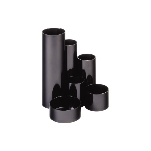 4002390010542 - MAUL Stifteköcher MAULdeskbox schwarz Kunststoff 6 Röhren mit verschiedenen Duchmessern und Höhen (41155-90)