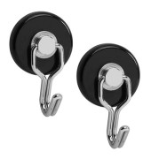 Haftmagnet 6155790, Karusell-Hacken-Rund, 35mm &Oslash;, schwarz/silber, 5000g