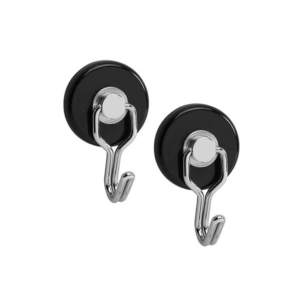 4002390054942 - Haftmagnete mit Karussel-Haken 6155790 rund 35x25mm (ØxH) schwarz 5000g Haftkraft 4002390054942 6155790 2 Stück