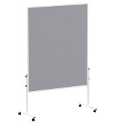 Moderationstafel Solid 636 56 82, 120x150cm, Filz + Filz (beidseitig), pinnbar, mit Rollen, grau + grau