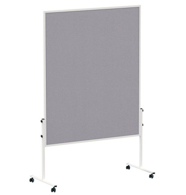 Moderationstafel Solid 636 56 82, 120x150cm, Filz + Filz (beidseitig), pinnbar, mit Rollen, grau + grau