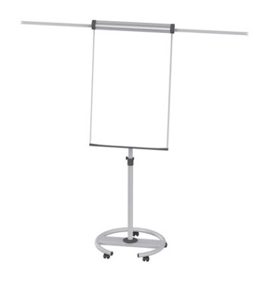 Flipchart MAULsolid, 6372882, 66x97cm (BxH), silber, mit Rollen, mit 2 Seitenarmen