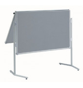 Moderationstafel Pro 638 13 82, 120x150cm, Textil + Textil (beidseitig), pinnbar, klappbar, mit Rollen, grau + grau