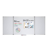 Klapp-Whiteboard MAULstandard, 6458284, geschlossen: 100x150cm / geöffnet: 100x300cm, kunststoffbeschichtet, Aluminium