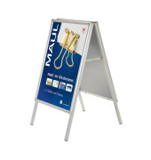 Kundenstopper MAULpublic 6631108, A1, Din A1, mit Klapprahmen, wetterfest, silber
