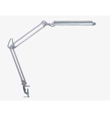 LED-Schreibtischlampe MAULatlantic, silber, mit Tischklemme