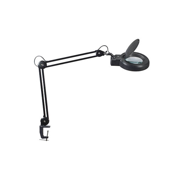 4002390061742 - LED-Lupenleuchte MAULviso IP54 Armlänge 410 mm mit Tischklemme schwarz MAUL