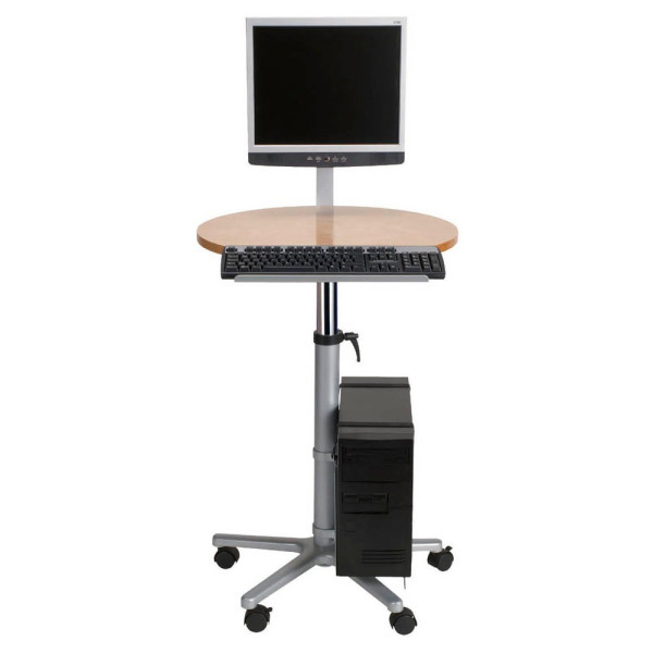 4002390041294 - MAUL höhenverstellbarer PC-Tisch Profi 9317070 braun grau für 1 Monitor 1 Tastatur 1 Maus 1 PC