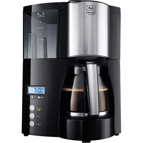 4006508203222 - Kaffeemaschine Oprima Timer schwarz- edelstahl Glaskanne für 8-12 Tassen 4006508203222 100801