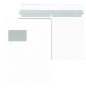 Versandtaschen 30025136, lange Seite offen, C4, mit Fenster, haftklebend, 100g, weiß