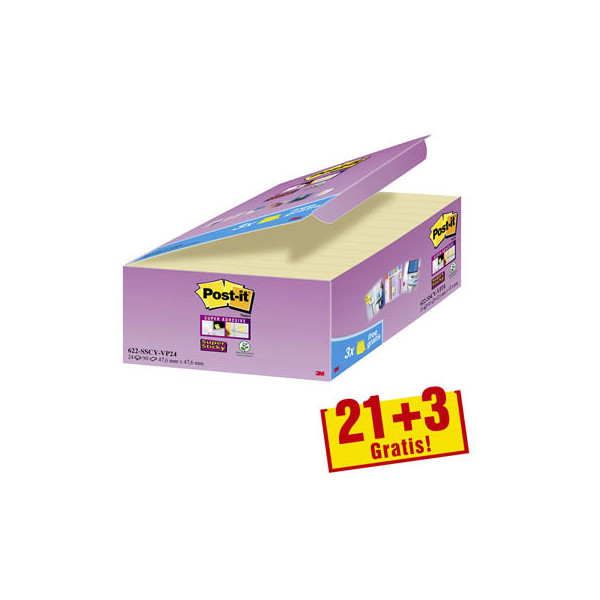 0051141401515 - Post-it Super Sticky Notes Haftnotizen 476 x 476 mm Gelb 90 Blatt Vorteilspack 21 Blöcke + 3 GRATIS 0051141401515 - Post-it Super Sticky Notes Haftnotizen 476 x 476 mm Gelb 90 Blatt Vorteilspack 21 Blöcke + 3 GRATIS