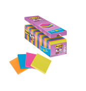 Haftnotizen Super Sticky Notes 654SE24P farbig sortiert neon 76x76mm 90 Blatt/Block