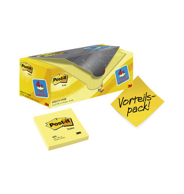 Haftnotizen 654Y-20, Notes, 76x76mm, gelb, quadratisch Haftnotizen 654Y-20, Notes, 76x76mm, gelb, quadratisch