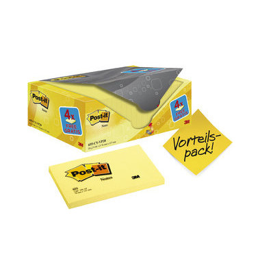 Haftnotizen 655Y-20, Notes 655, 127x76mm, gelb, rechteckig