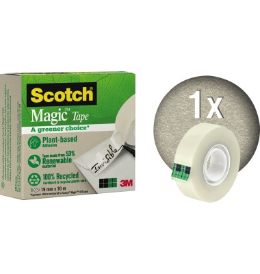 Klebeband Magic Tape a greener choice 90091930, 19mm x 30m, matt transparent