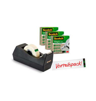 Klebebandabroller Magic A greener choice 900C38G3, f&uuml;r Klebeb&auml;nder bis 19mm x 33m, schwarz