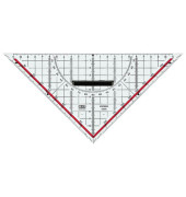 Kunststoff-Geometriedreieck 23250100 glasklar 25cm mit abnehmbarem Griff und Tuschekanten