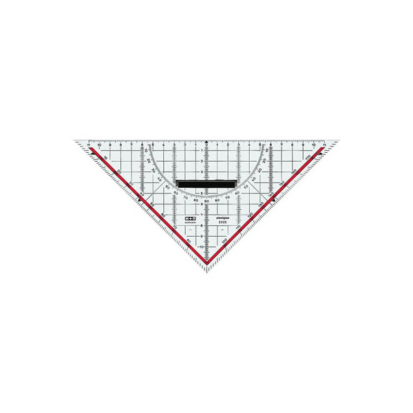 4004627416004 - Kunststoff-Geometriedreieck 23250100 glasklar 25cm mit abnehmbarem Griff und Tuschekanten 4004627416004 M+R