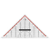 Kunststoff-Geometriedreieck 23320100 glasklar 32cm mit abnehmbarem Griff und Tuschekanten