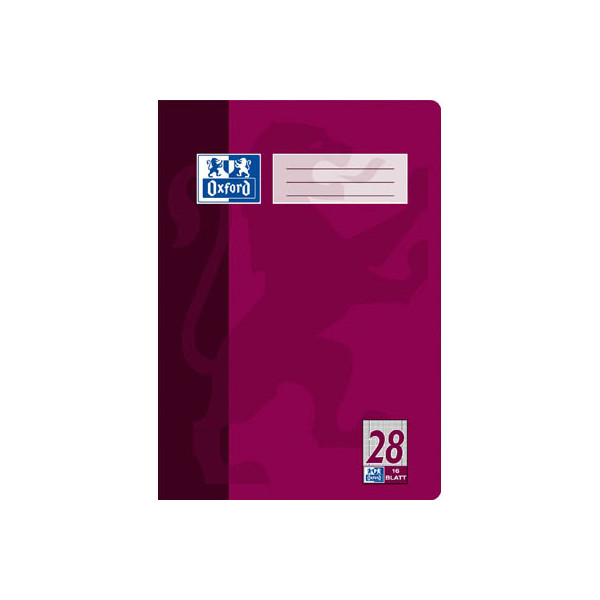 4006144581753 - Schulheft 100050314 Lineatur 28   kariert mit Rand innen außen A4  90g pflaume 16 Blatt   32 Seiten 4006144581753 Oxford