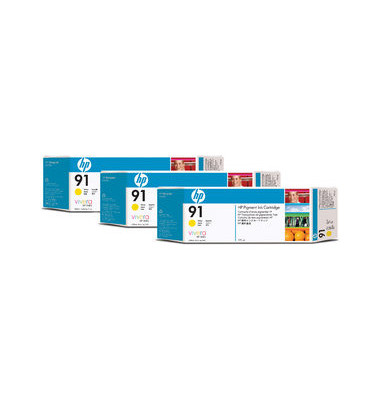Druckerpatrone vivera 91 gelb 775ml 3er Pack