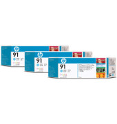 Druckerpatrone vivera 91 (C9486A), Dreierpack, 3x cyan hell