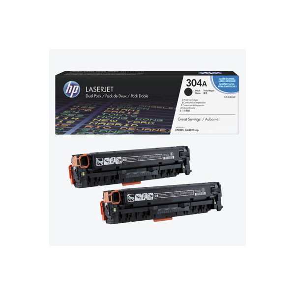 0884420242611 - CC530AD Hewlett Packard Toner CC 530 AD Doppelpack schwarz No 304 A CC530AD 0884420242611