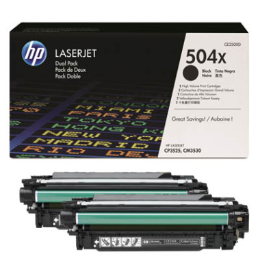 Toner CE250XD (504X), schwarz, ca. 2x 10500 Seiten