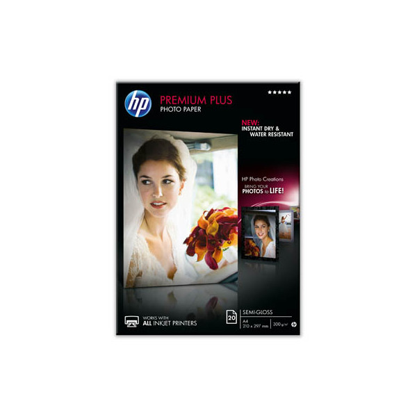 0886111138883 - Premium Plus Fotopapier CR673A 20 Blatt modernes seidenmattes Fotopapier kompatibelmit Tintenstrahldruckern A4 Materialgewicht 300 g m²