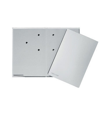 Unterschriftenmappe 24205 14, A4 20 F&auml;cher Hartpappe silber + grau