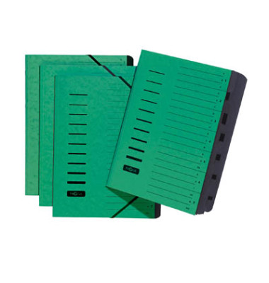 Ordnungsmappe 40058-03, 1-7, gr&uuml;n, A4, 7 F&auml;cher