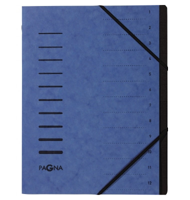 Ordnungsmappe Sorting File 40059-02, 1-12, blau, Din A4, 12 F&auml;cher