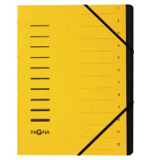 Ordnungsmappe 40059-05, 1-12, gelb, A4, 12 F&auml;cher