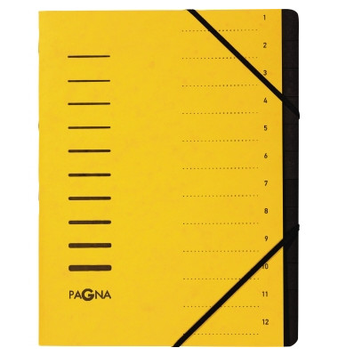 Ordnungsmappe Sorting File 40059-05, 1-12, gelb, Din A4, 12 F&auml;cher