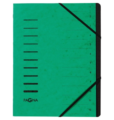 Ordnungsmappe Sorting File 40059-03, 1-12, gr&uuml;n, A4, 12 F&auml;cher