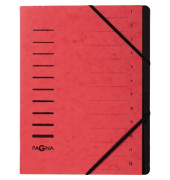Ordnungsmappe Sorting File 40059-01, 1-12, rot, Din A4, 12 F&auml;cher