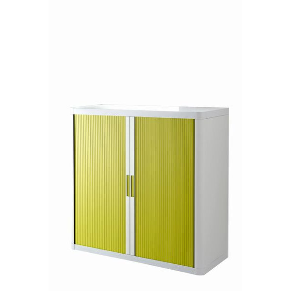 PAPERFLOW Aktenschrank easy Office E1CT0005300042, Kunststoff/Stahl abschließbar, 2 OH, 110 x 104 x 41,5 cm, grün/weiß 3660141929065 PAPER