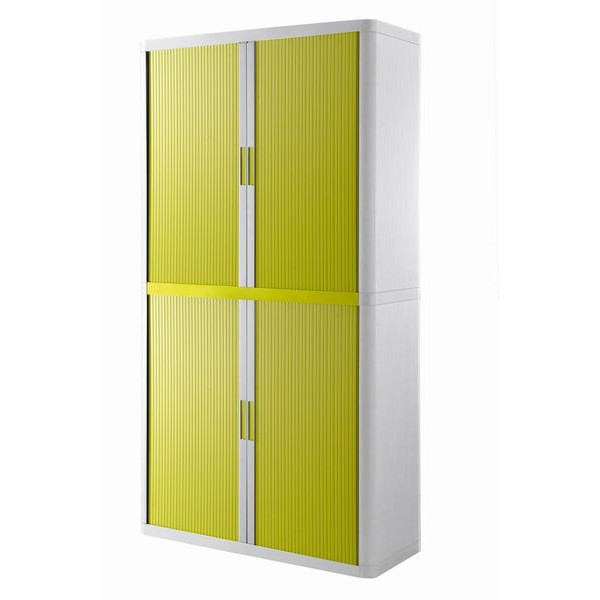 PAPERFLOW Aktenschrank easy Office E2CT0005300058, Kunststoff/Stahl abschließbar, 4 OH, 110 x 204 x 41,5 cm, grün/weiß 3660141930337 PAPER