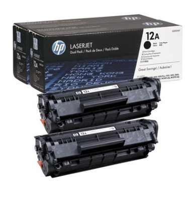 Toner 12A schwarz ca 2000 Seiten Doppelpack