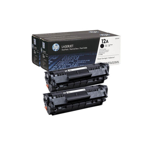 0883585537525 - Toner hp laserjet 1010 1012 1015 1018 1020 1022 3015 3020 3030 3050 3052 3055 12a negro pack 2 2000 pag