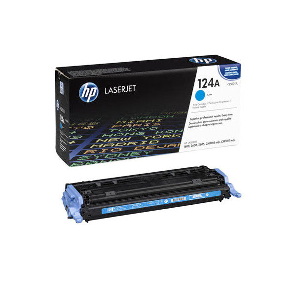 0829160412429 - 124A - Cyan - Original - LaserJet - Tonerpatrone (Q6001A) - für Color LaserJet 1600 2600n 2605 2605dn 2605dtn CM1015 MFP CM1017 MFP
