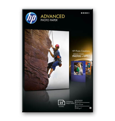 Fotopapier Advanced Q8691A, 10x15cm, für Inkjet, 280g weiß hochglänzend einseitig bedruckbar