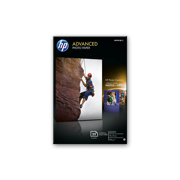 0882780349599 - Hewlett Packard - hp Advanced Photo Paper Glossy 250 g m2 10 x 15 cm (101 x 152 mm) 25 sheets Fotopapier Weiß Glanz