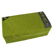 Serviette 3-lagig 33x33cm 1/4 Falz 3-lagig olivgrün unifarbig