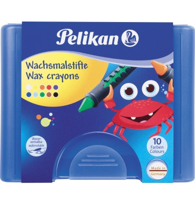 Wachsmalstifte 655/10, 723155, farbig sortiert, rund, 1,1x8,0cm (&Oslash;xL)